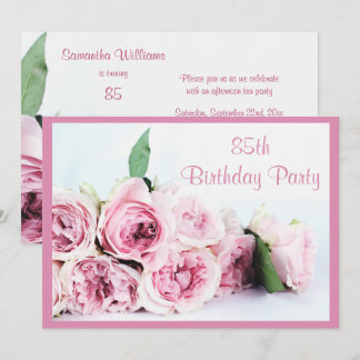 Romantische Rosen 85. Geburtstag Einladung