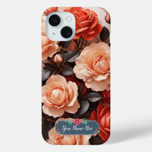 Romantische Rosen auf elegantem weißem Marmor Case-Mate iPhone Hülle