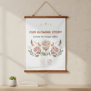 Romantische Rosen Blumen Teppichwandbehang Wandteppich Mit Holzrahmen