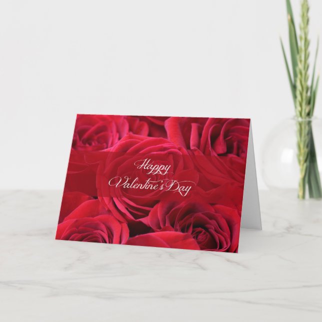 Romantische Rosen des Valentines Tages Feiertagskarte (Vorderseite)