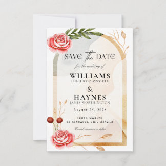 Romantische Rosen Floral Save the Date Karte