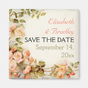 Romantische Rosen Hochzeit Save the Date Magnet