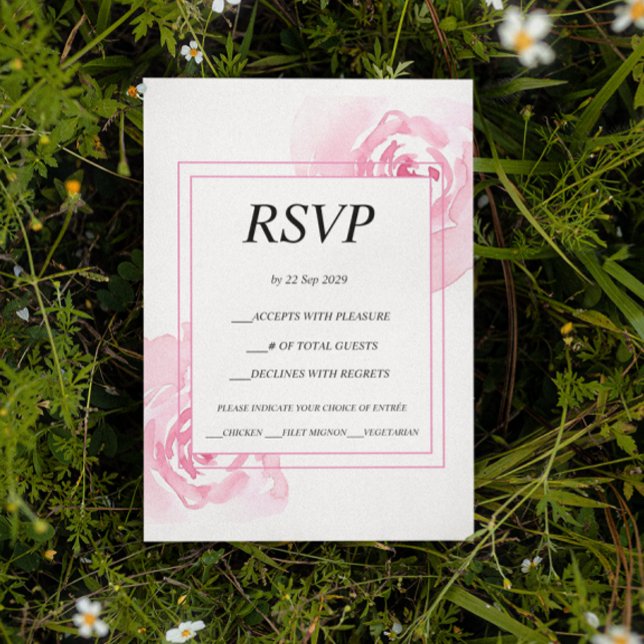 Romantische Rosen Hochzeitskarte UAWG RSVP Karte (Von Creator hochgeladen)