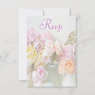 Romantische Rosen in Gläsern RSVP Karte