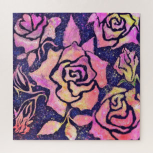 Romantische Rosen-Jigsaw-Puzzle - Malerei Kunst Puzzle