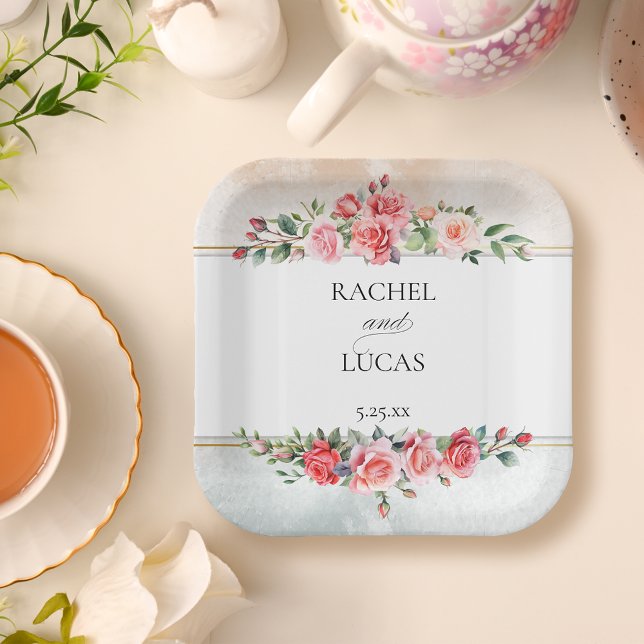 Romantische Rosen Pappteller (Von Creator hochgeladen)