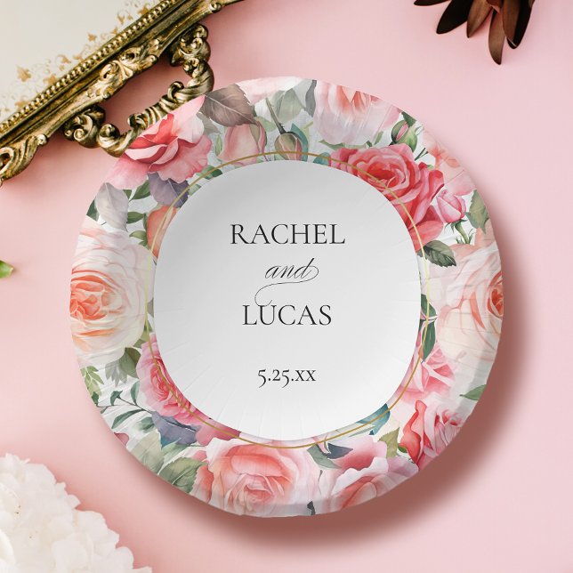 Romantische Rosen Pappteller (Von Creator hochgeladen)