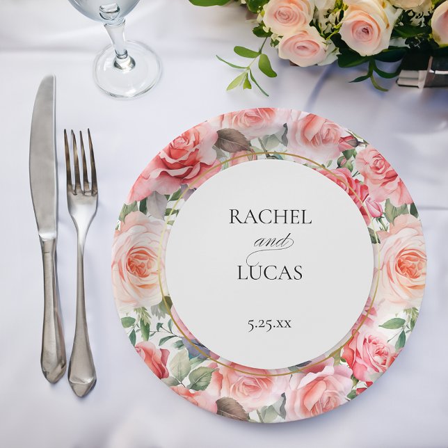 Romantische Rosen Pappteller (Von Creator hochgeladen)