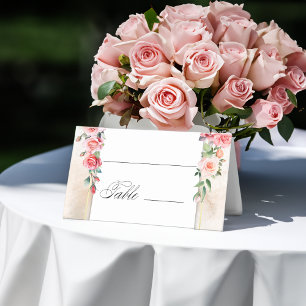 Romantische Rosen Platzkarte