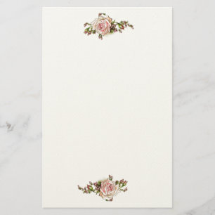 Romantische Rosen-Rosenknospe-elegantes Vintages Briefpapier