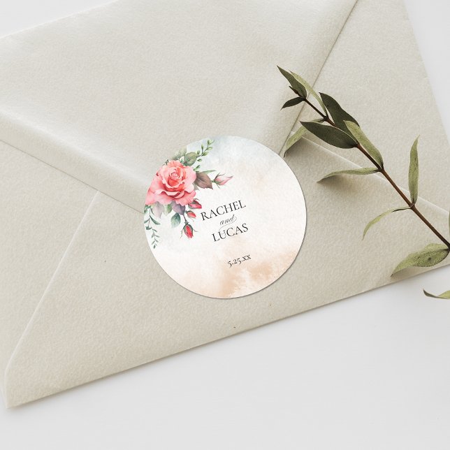 Romantische Rosen Runder Aufkleber (Von Creator hochgeladen)