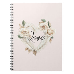 Romantische Rosen Schmetz Herz Liebe Notizblock