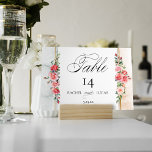 Romantische Rosen Tischnummer<br><div class="desc">Liebliche Haufen von eleganten Aquarellrosen und rosafarbenem Blattwerk auf einem subtilen pastellfarbenen Aquarell,  goldgelben Etiketten und bearbeitbaren Textfeldern. Verfügt über "Table" Textgrafik im benutzerdefinierten Skript-Schriftart (oder löscht und passt sie im Designeditor an).</div>