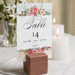 Romantische Rosen Tischnummer<br><div class="desc">Liebliche Haufen von eleganten Aquarellrosen und rosafarbenem Blattwerk auf einem subtilen pastellfarbenen Aquarell,  goldgelben Etiketten und bearbeitbaren Textfeldern. Verfügt über "Table" Textgrafik im benutzerdefinierten Skript-Schriftart (oder löscht und passt sie im Designeditor an).</div>