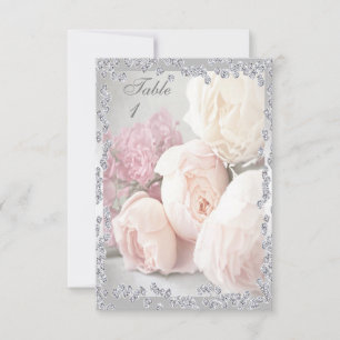Romantische Rosen u. Diamanten Einladung