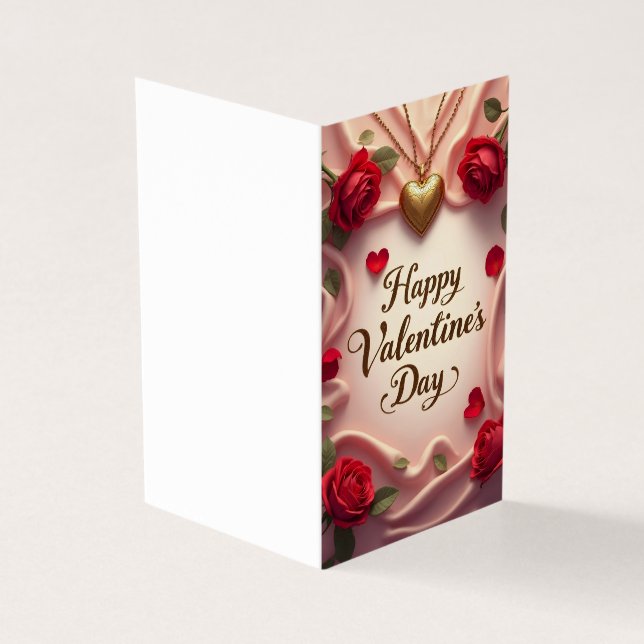 Romantische Rosen und Herz Valentinstag-Design (Vorderseite)
