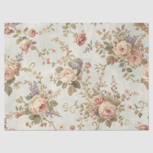 Romantische Rosen & Wildblumen Vintage-Girlande Seidenpapier