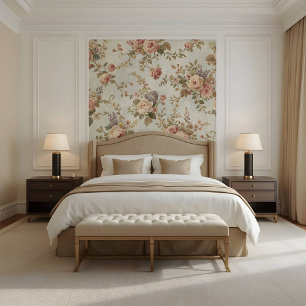 Romantische Rosen & Wildblumen Vintage-Girlande Tapete