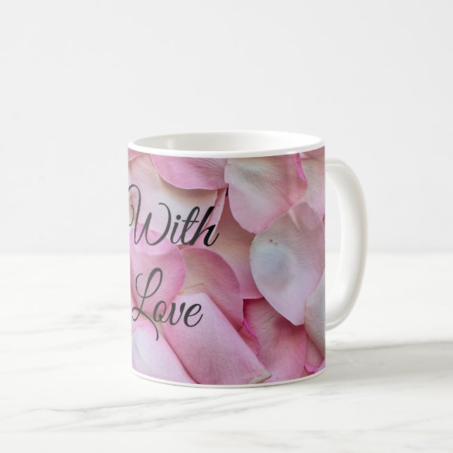 Romantische Rosenblätter Kaffeetasse (VorderseiteRechts)