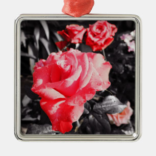 Romantische Rosenblumen #3 Ornament Aus Metall