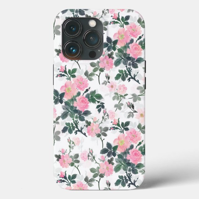 Romantische Rosenblumen Wasserfarben Malerei Case-Mate iPhone Hülle (Rückseite)