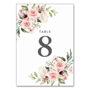 Romantische Rosenhochzeit-Tischnummer Tischnummer