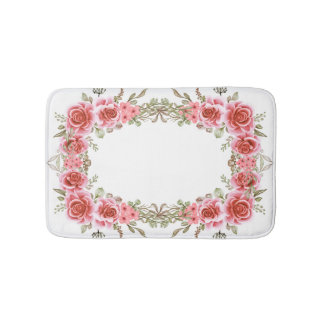 Romantische Rosenrahmen-Memory-Foam-Badematte Badematte