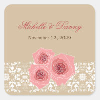 Romantische Roses Damask Lace Vintage Wedding