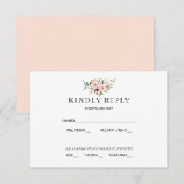 Romantische Roses Dusty Rose Wedding RSVP Invita Einladung