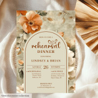 Romantische rostige beige-oliven-blumen-probeeinla