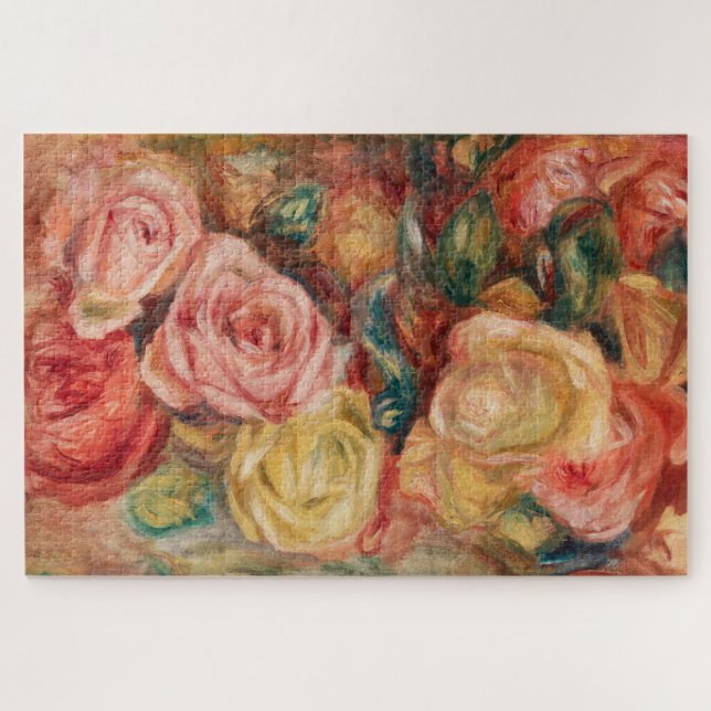 Romantische Rot- und Rosenrosen Pierre Auguste Ren Puzzle (Horizontal)
