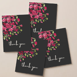 Romantische rote Aquarell-Wildblume Dankeskarte