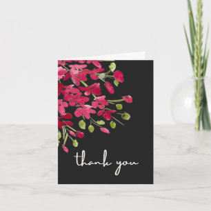 Romantische rote Aquarell-Wildblume Dankeskarte