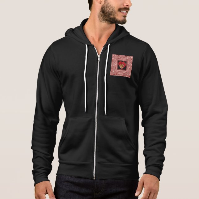 Romantische Rote Blume Herzdesign 4 Besondere Mome Hoodie (Vorderseite)