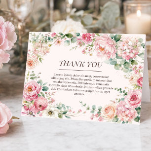 Romantische Röte Blumen- und Rosen-Dankeschön-Kart Dankeskarte