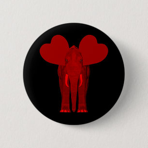 Romantische rote Elefant Button