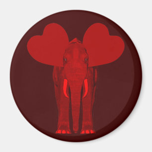 Romantische rote Elefant Magnet