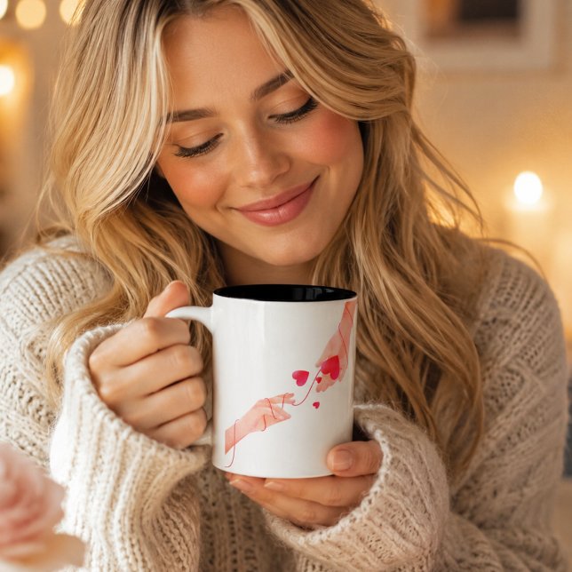 "Romantische rote Fastenfolge von Schicksalen und  Jumbo-Tasse (Von Creator hochgeladen)