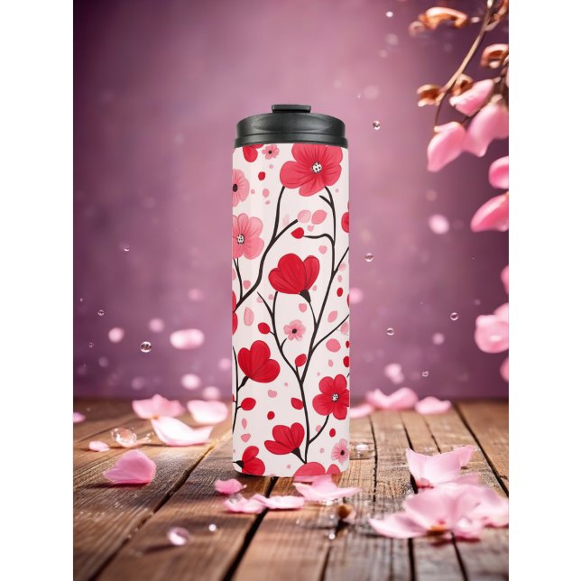 Romantische Rote Flora Thermosbecher (Von Creator hochgeladen)