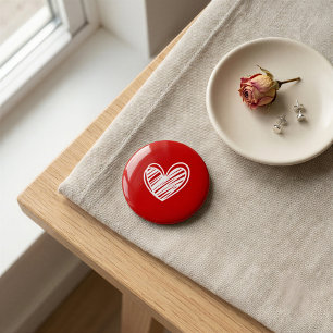 Romantische rote Herz-Anstecknadel Button