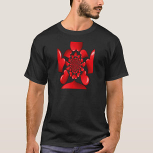 Romantische rote Herzen Muster Kunst drucken T-Shirt