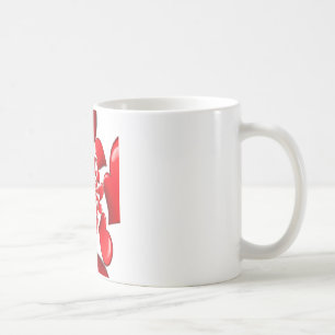 Romantische rote Herzen Muster Kunst drucken Tasse