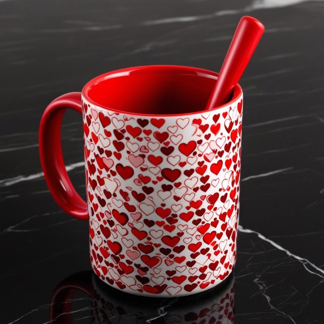 Romantische Rote Herzen Tasse - Liebe & Kaffee Cup (Von Creator hochgeladen)