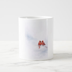 Romantische rote Kardinale Winter-Riesen-Tasse Jumbo-Tasse