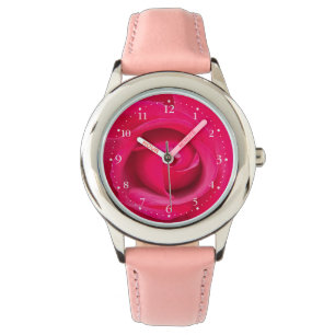 Romantische rote rosa Rose Armbanduhr