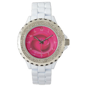 Romantische rote rosa Rose Armbanduhr
