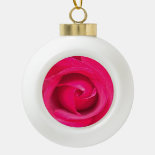 Romantische rote rosa Rose Keramik Kugel-Ornament