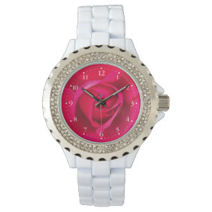 Romantische rote rosa Rose v2 Armbanduhr