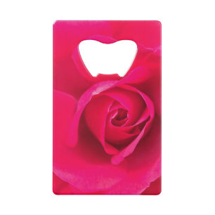 Romantische rote rosa Rose v2 Kreditkartenflaschenöffner