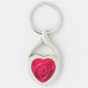 Romantische rote rosa Rose v2 Schlüsselanhänger